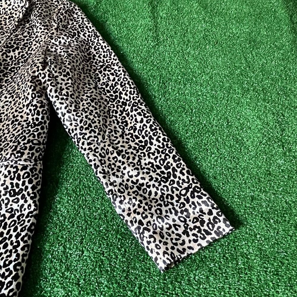 Nine West Double Button Leopard Print Satin Beige… - image 7